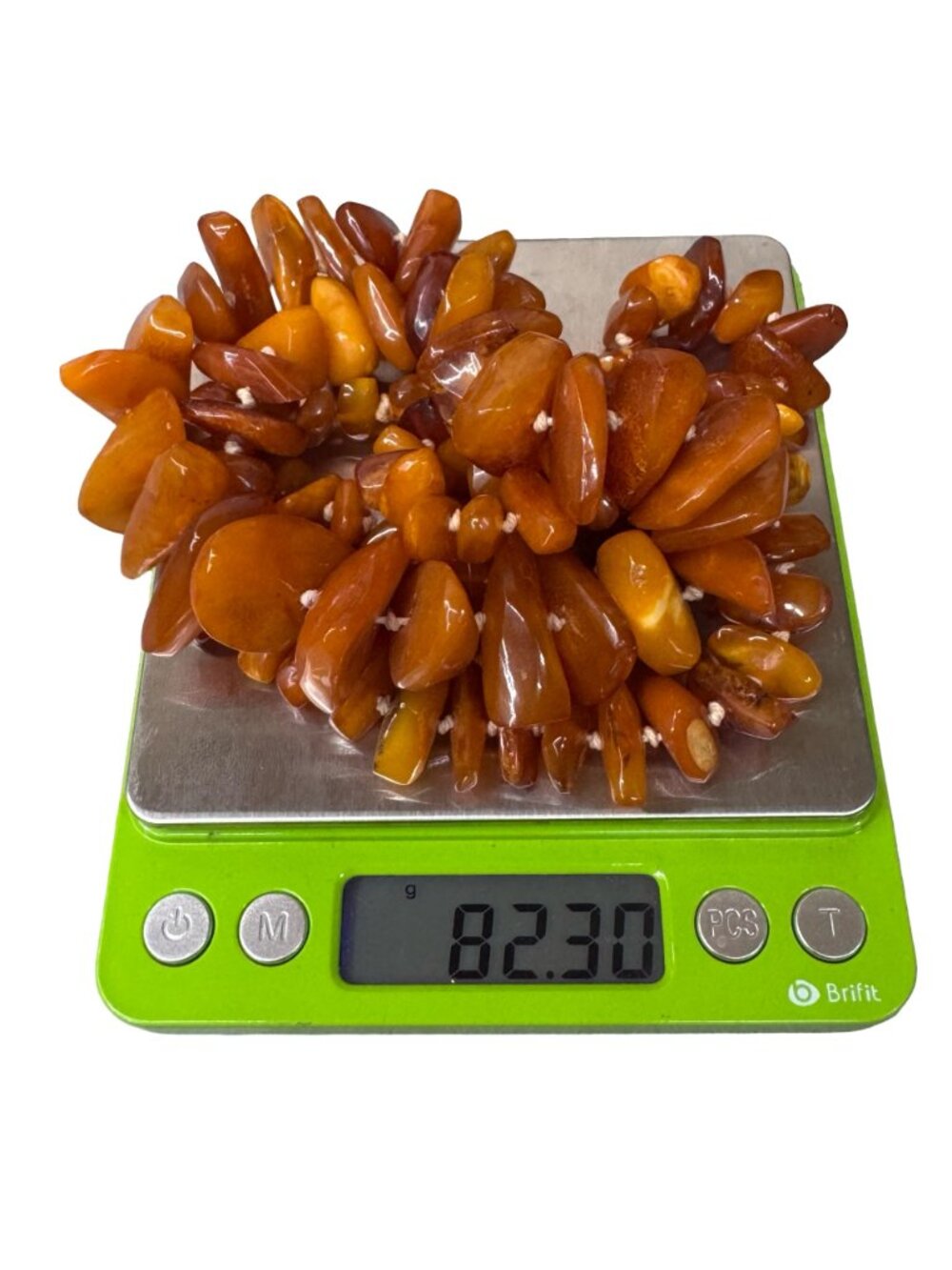 Chunky Butterscotch Amber Bead Necklace 30" Long Strand Natural Polished 82.3g - Picture 6 of 11